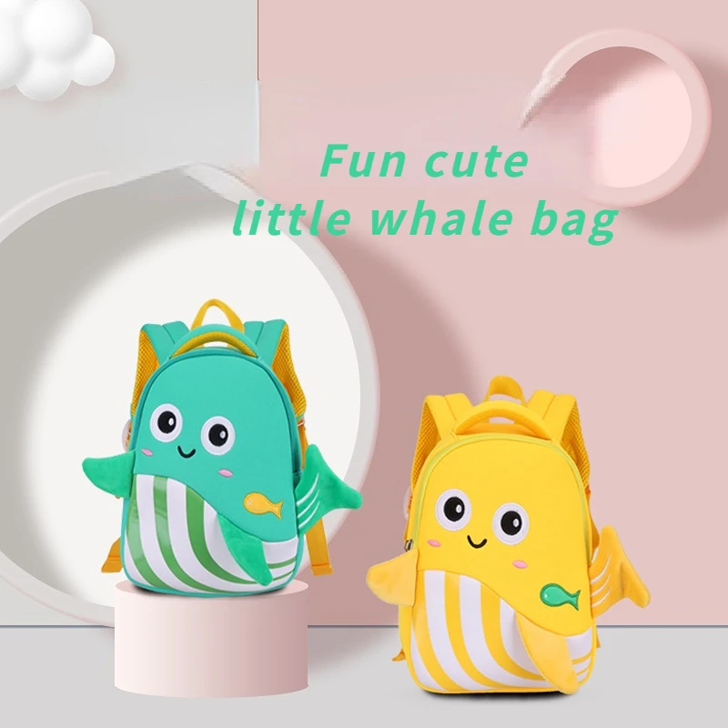 New Preschool Cartoon Schoolbag Cute Little Whale Backpack Baby Anti-loss Bag Breathable Backpack Primary School Kid's Bags