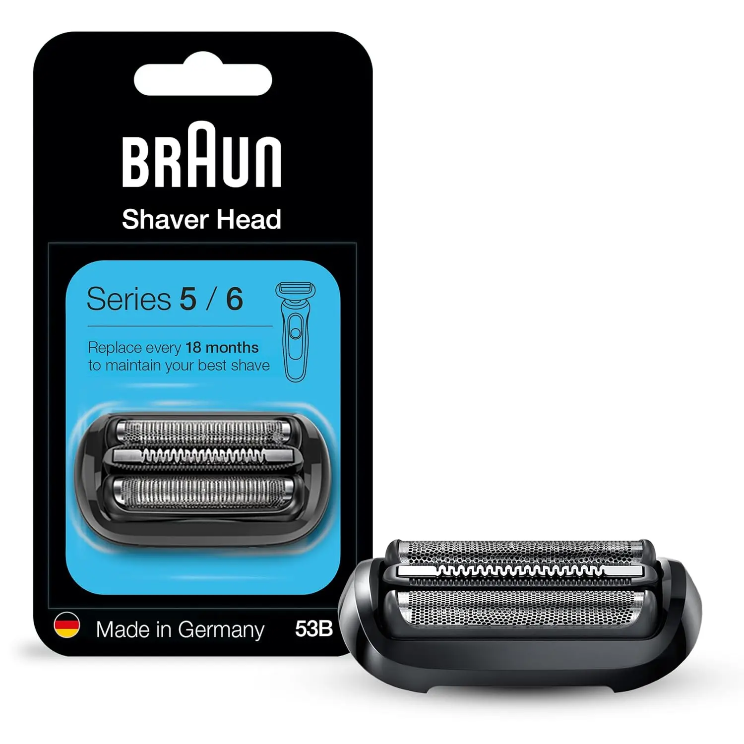 Braun Series 5/6 53B Replacement Head for Braun Electric Foil Shaver Compatible with New Generation Braun Razors Series 5/6