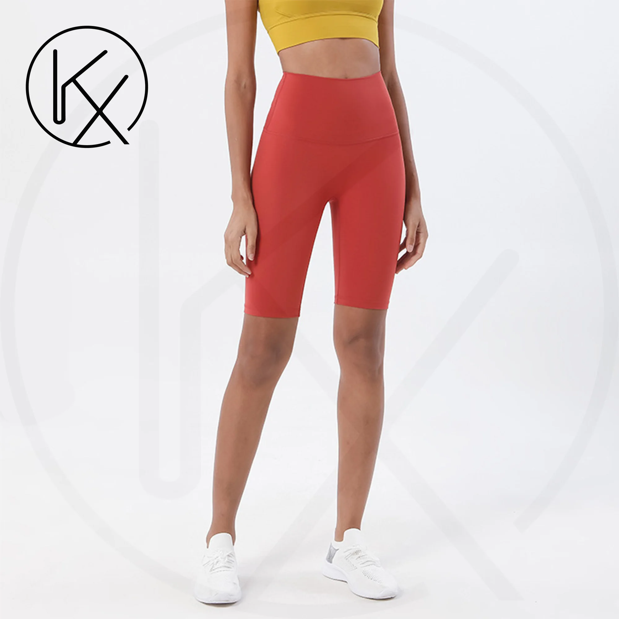 

kaixiggmm Nylon Women's Shorts Gym Yoga Cycling Shorts High Waist Elastic Breathable No T Line Fitness Womens Clothing