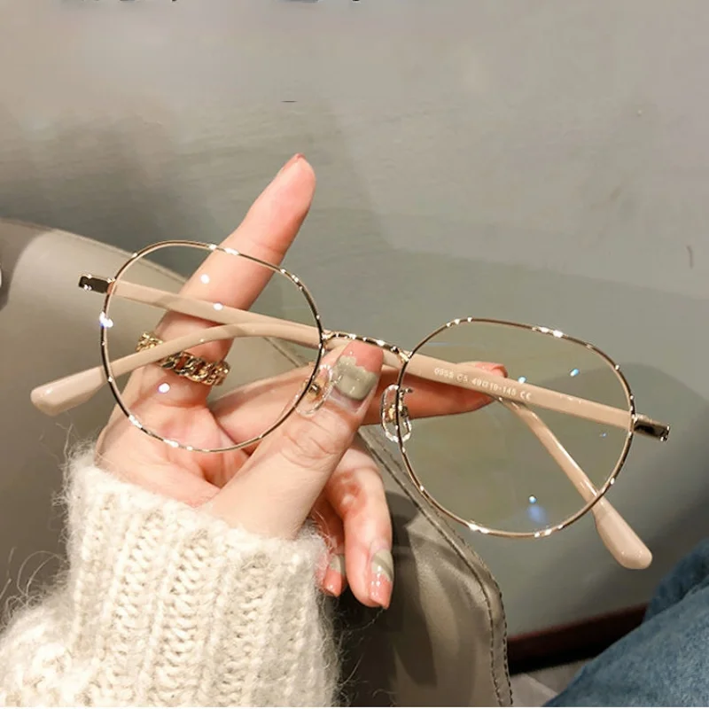 FG Retro Round Women Glasses Frame Fashion Brand Designer Clear Anti-Blu-Ray Eyewear Men Optical Unique Eyeglasses Frame