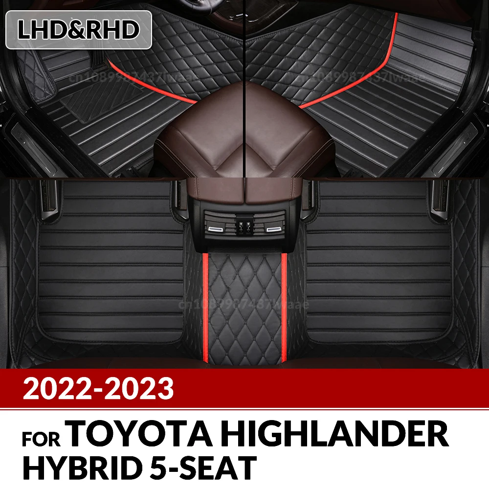 

Автомобильные коврики для Toyota Highlander Hybrid 5 мест 2022 2023 на заказ, автомобильные подушечки для ног, автомобильный ковер, аксессуары для интерьера