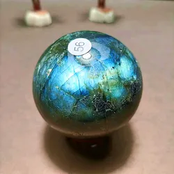 Natural Energy Labrador Quartz Crystal Ball, Massage Polishing, Reiki Treatment, Exquisite Home Decoration, Moonstone ore Ball
