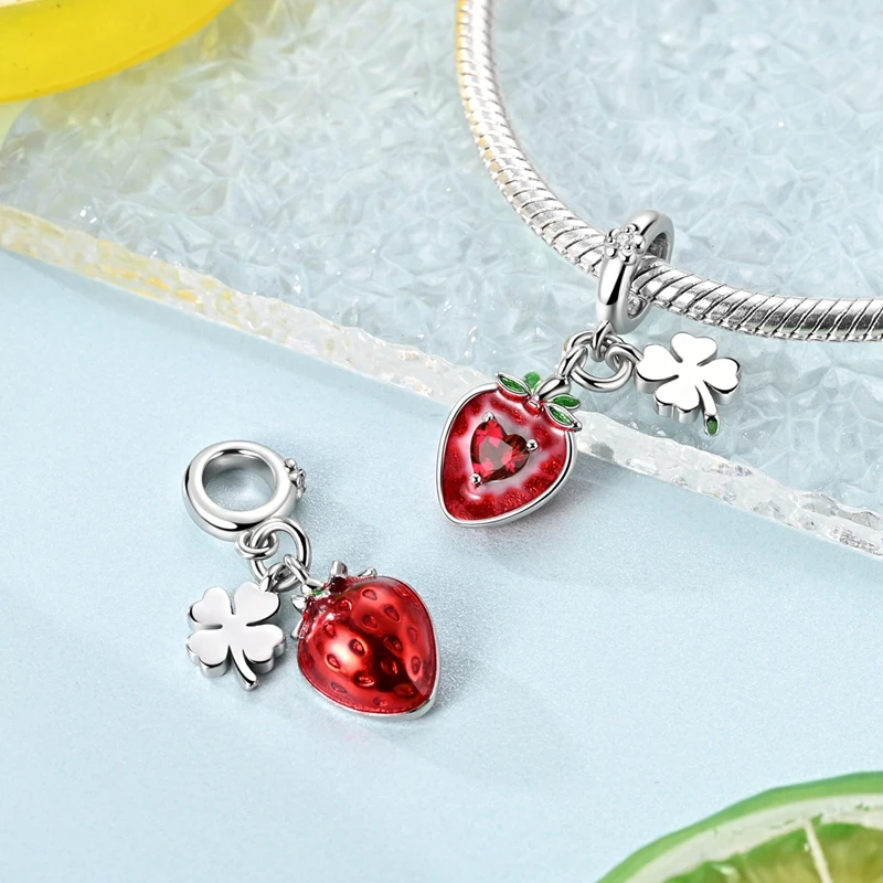 New 925 Sterling Silver Charms Beads Pendant Cherry Lemon Heart Tower Charm for Original Bracelet DIY Woman Jewelry Accessories
