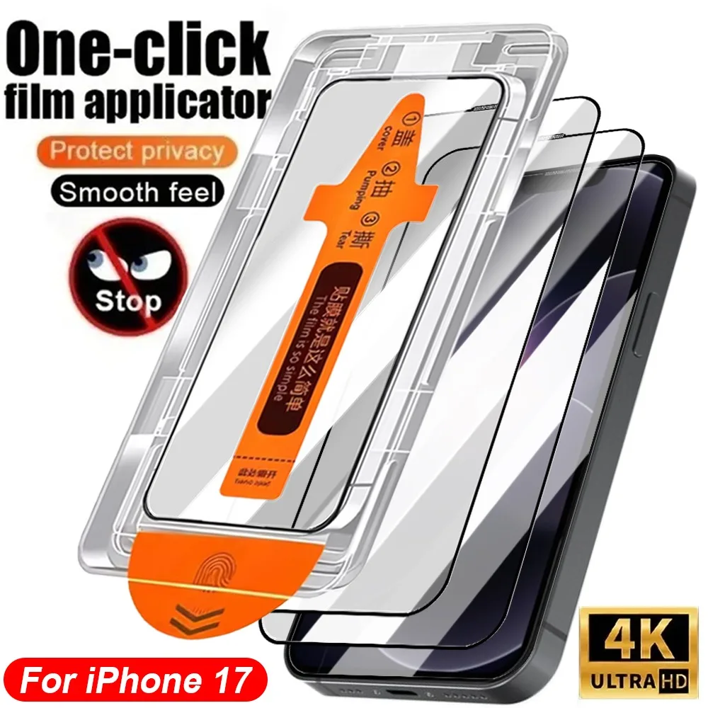 1-3PCS Dust Free Privacy Easy Install Tempered Glass For iPh