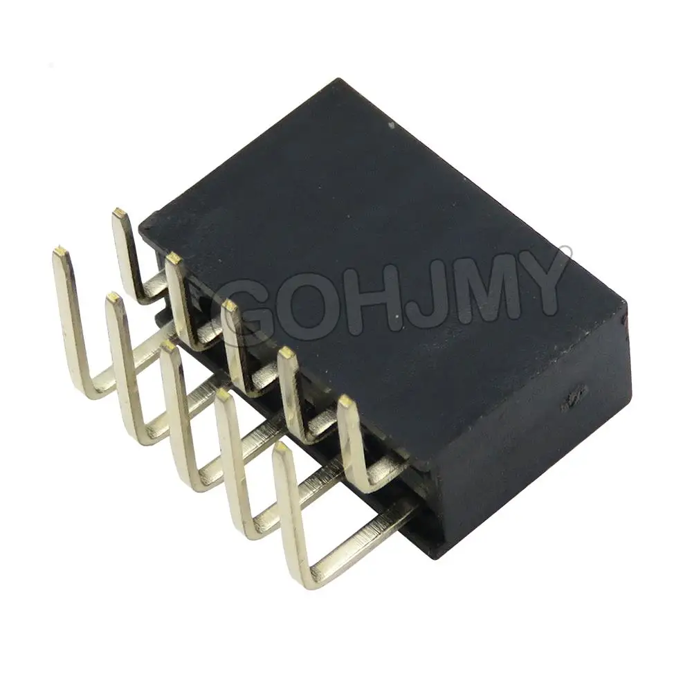 2.54mm R/A Double Row Female 2~40P PCB Board Right angle Pin Header socket Connector Pinheader 2*/3/4/5/6/7/8/10/20/40Pin