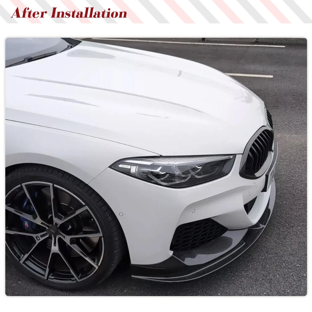 Car Front Bumper Lip Spoiler Splitters for BMW 8 Series G14 G15 G16 2018-2024 Prepreg Dry Carbon Front Lip Chin Apron Spoiler