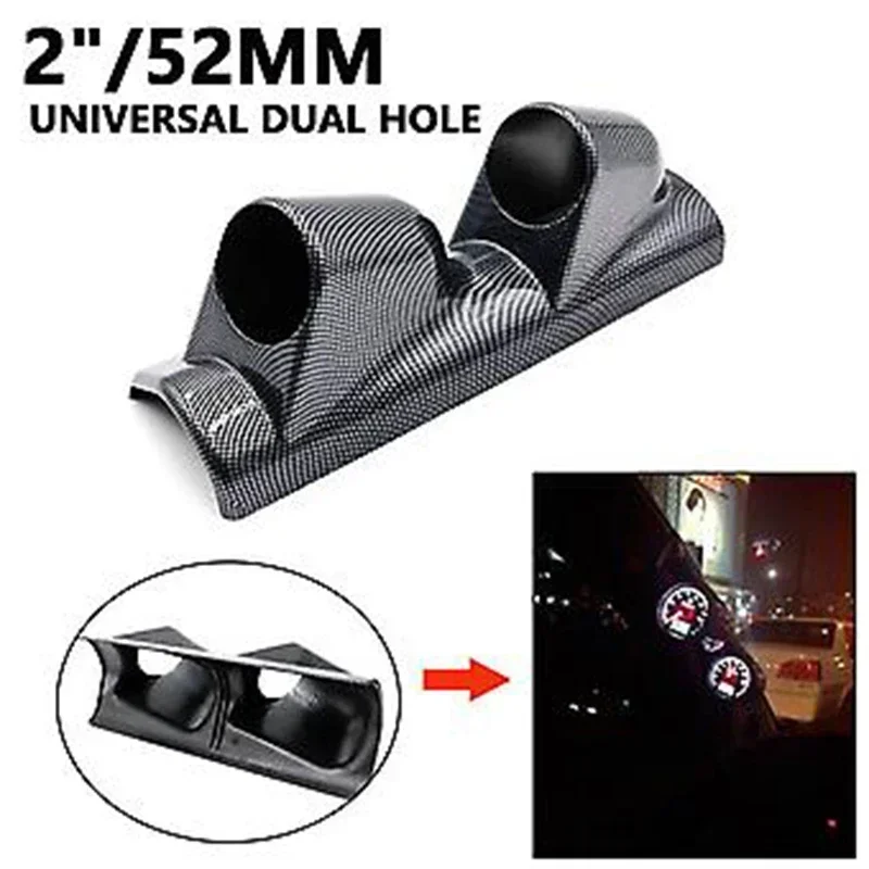 Universal Gauge Cup Car Meters Mount Holder 2 inch 52mm Gauge Pod 2/3 Hole Left Hand Drive A-Pillar Meter Pod Black/Carbon Fiber