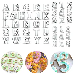 26/9Pcs Set Stainless Steel Alphabet Numeral Cake Molds Sugar Paste Letter Cookies Cutter Stamp Baking Embossing Mould For Home