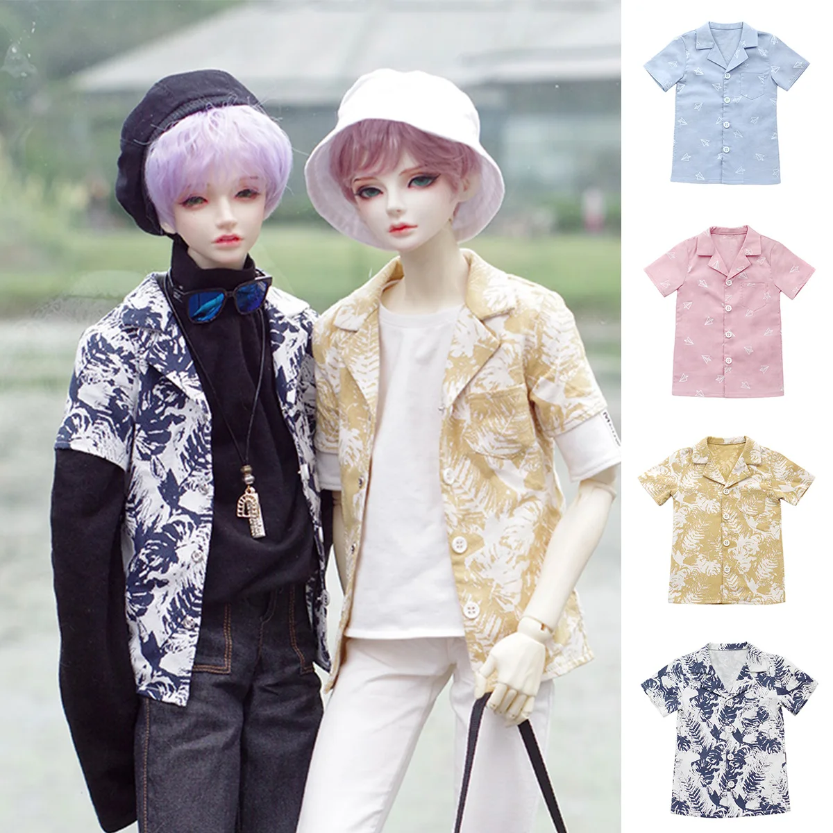 

BJD Clothes Doll Top short sleeved printed shirt for 1/3 1/4 BJD SD DD MSD MDD SD17 Uncle Doll Accessories