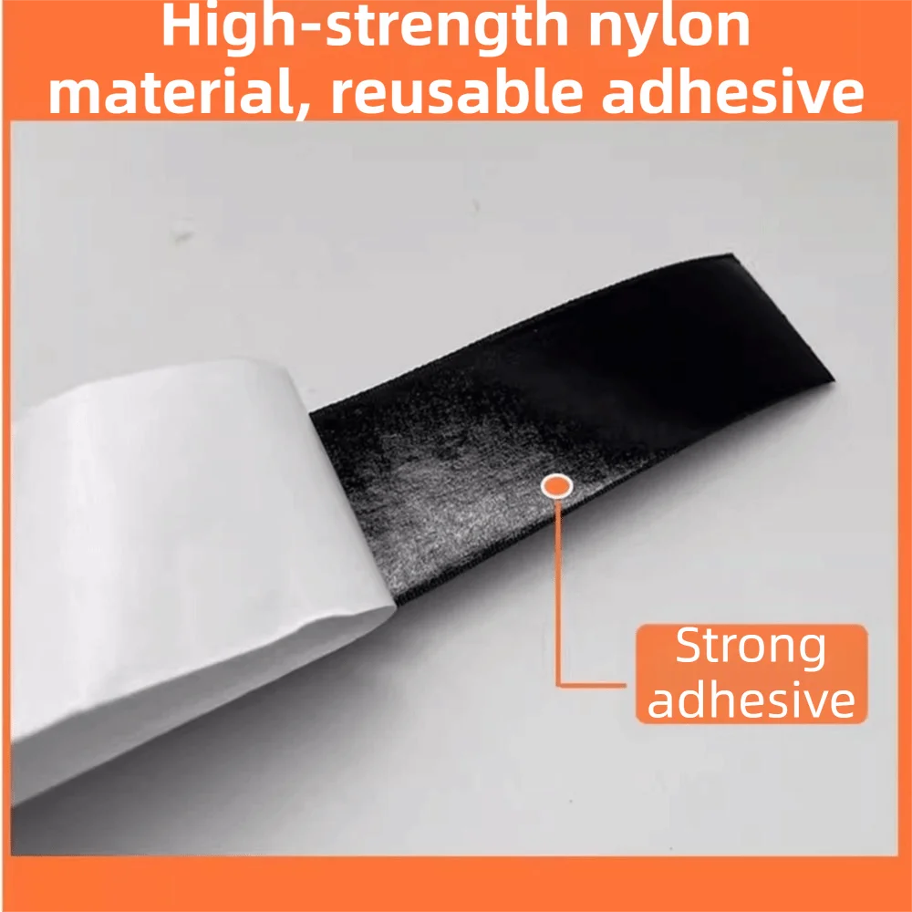 100pairs Strong Glue Hook and Loop Fastener Tape Nylon Self-Adhesive Double-Sided Adhesive Tape Repeated use Heavy Duty