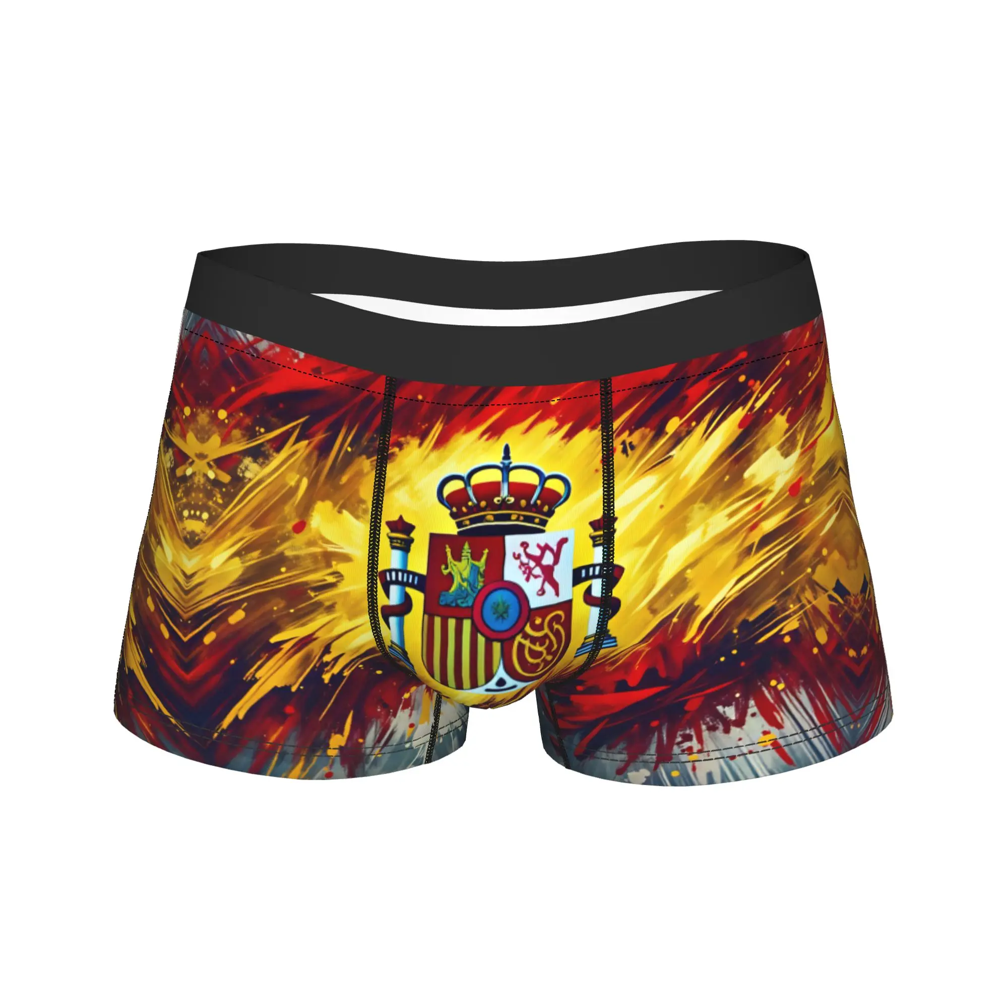 Spain Spanish Flag Underwear  Men Underpants Printed Comfortable Boxershorts Trenky Shorts Briefs Large Size