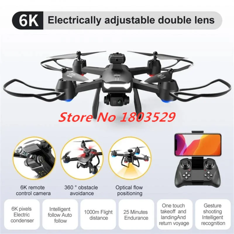 6K Dual Camera Obstacle Avoidance RC Drone Portable UAV Aerial Photography Option Flow Hovering Aircraft Helicopter Drone Gifts