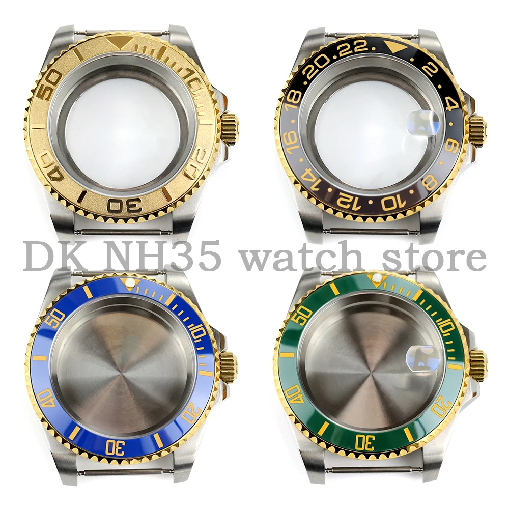

40mm Stainless Steel Watch Case Waterproof Watch Accessories For SUB GMT NH35 NH36 NH38 Movement 28.5mm Dial YACHT-MASTER