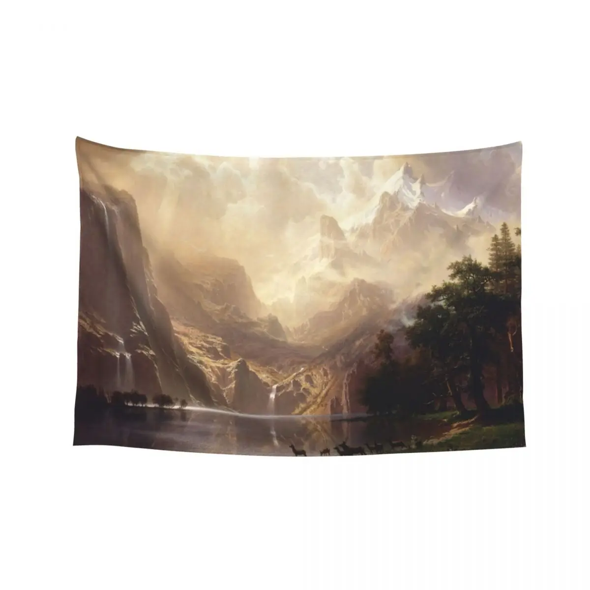 HD. Среди горы Сьерра Невады, Альберт Писальдт (1868) (высокое разрешение) Гобелен Декоративные настенные фрески Гобелен