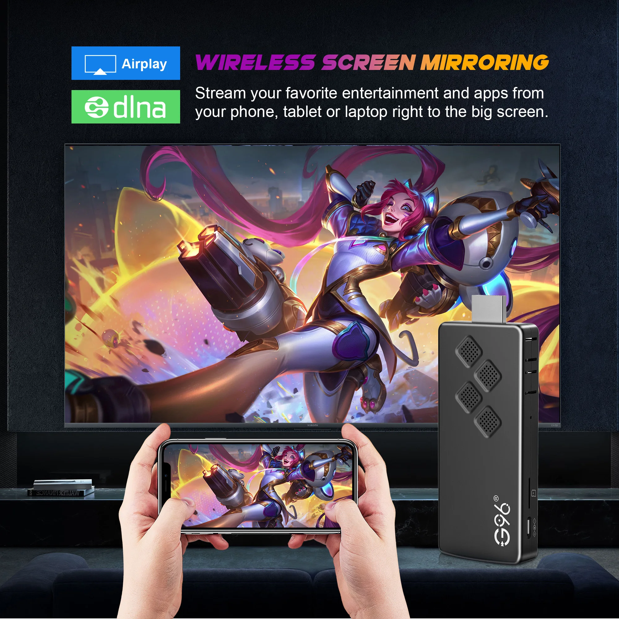 G96 TV Stick Smart TV Stick Q2 Android 14 Wifi BT5.0 Voice Remote Allwinner H313 4K HDR 10 NETFLIX Games Streaming Media Player
