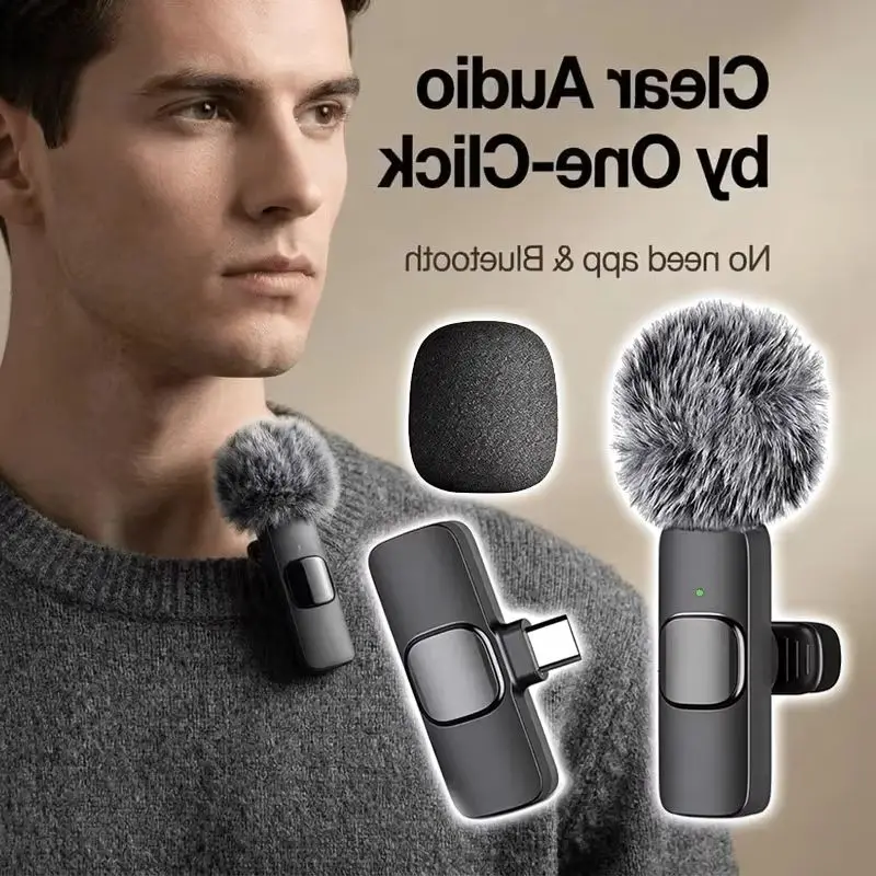 Wireless Mini Microphone For Iphone 17/16/15 Android Phones Omnidirectional Lavalier Microphone for Interviewing Video Podcasts