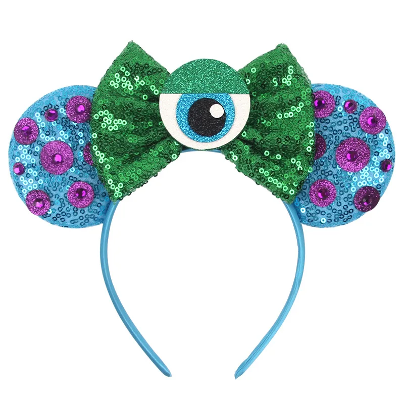 Cartoon-Stil Stirnband Monster Uni Grün Mickey Großäugiges Party Cosplay Tier-Kopfbedeckung – Detail 6