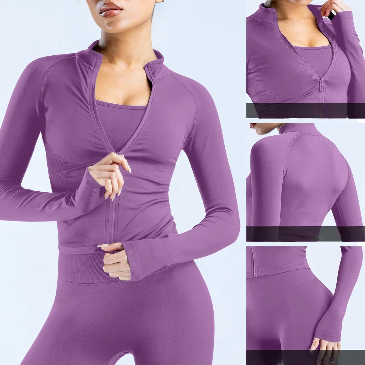 

Wear Women's Yoga Jacket Fitness Wear Stand-up Collar Jacket Matting Super Soft Slim Sports Jacket