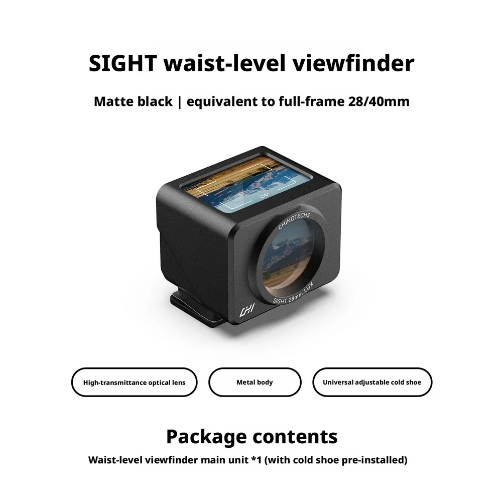 CHI 28mm/40mm/35mm/50mm Kamera Universal Metall Waist-Level-Sucher mit Punktsicht und Sucherkappe CHINOTECHS
