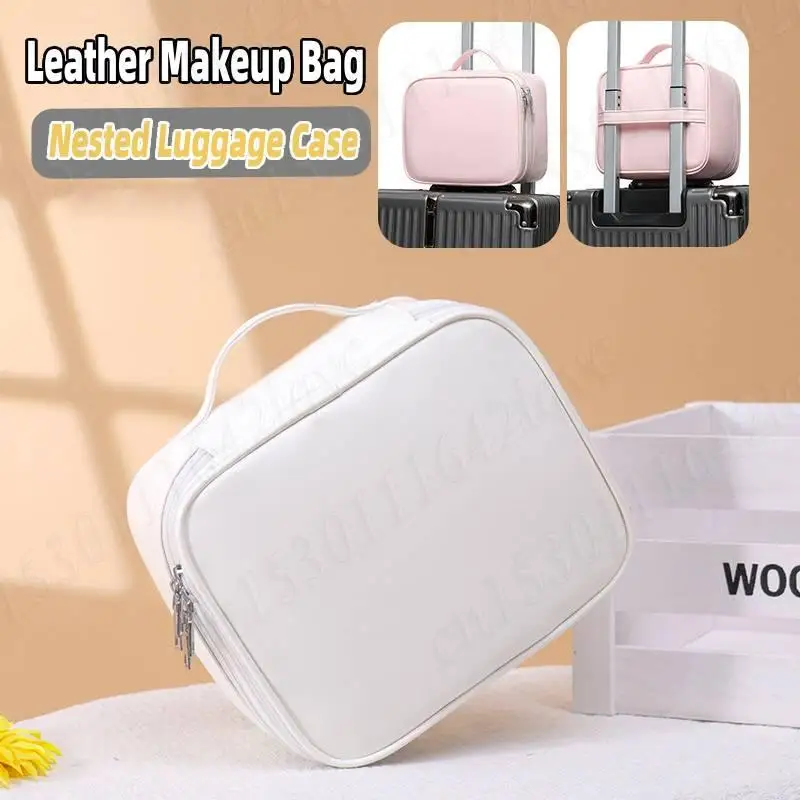 

Косметичка из искусственной кожи, водонепроницаемая косметичка, многослойная сумка для туалетных принадлежностей, портативная дорожная большая вместимость, карманы для хранения мытья в ванне