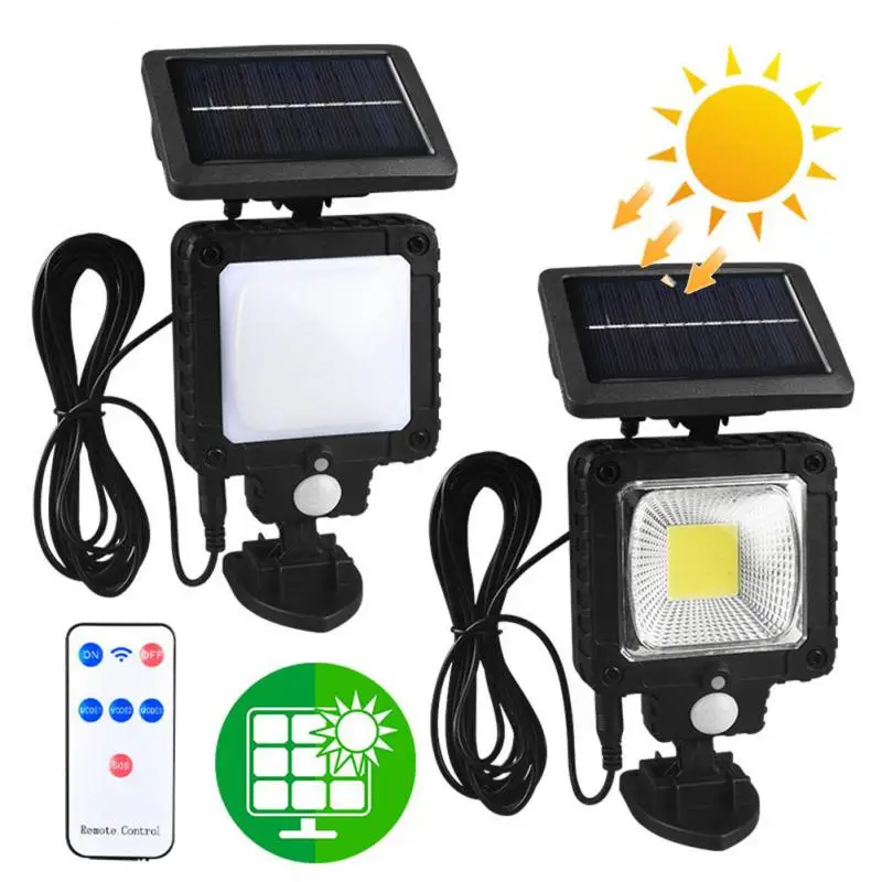 

LED/COB Outdoor Solar Lights Led Wall Lamp PIR Motion Sensor Remote Control IP65 Garage Street Yard Outdoor Lighting For Garden