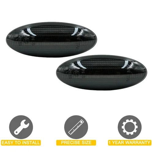 Imagen 2 del producto Luz LED de intermitente para coche, marcador de guardabarros lateral, resistente al agua, con lente ahumada, para Toyota Yaris Vitz RAV4 Auris Verso Corolla E140