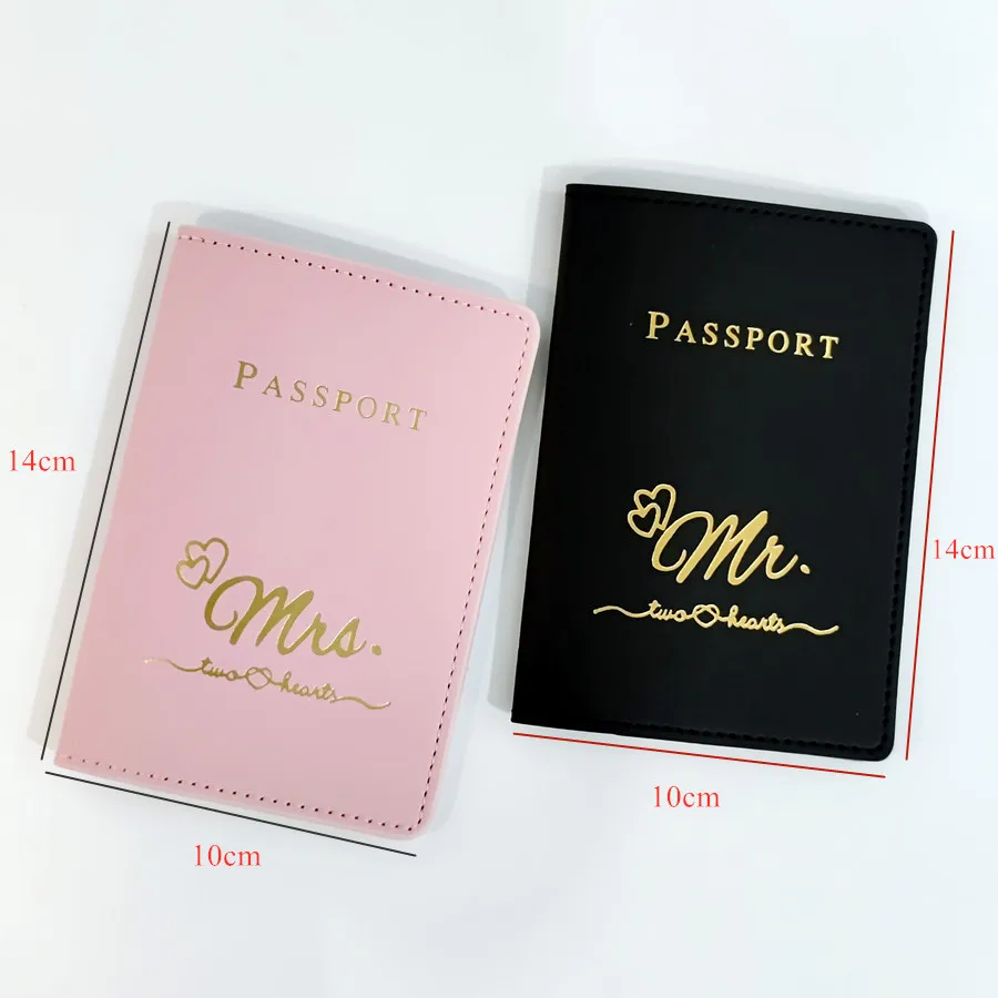 2 pezzi a Set Mr/Mrs custodia per passaporto in pelle PU porta carte di credito accessori da viaggio portafoglio per amanti regalo per coppie per