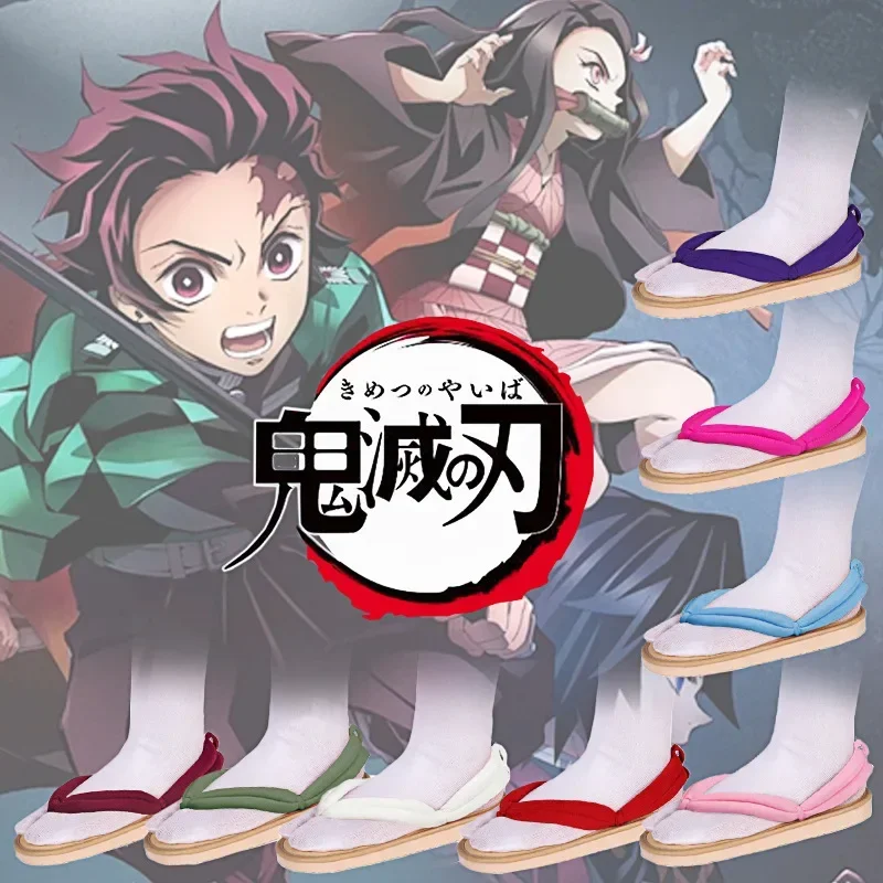 Anime Demon Slayer Kimetsu No Yaiba Cosplay Accessories Kamado Nezuko Cosplay Clogs Kimono Flip-flops Geta Slippers Shoes