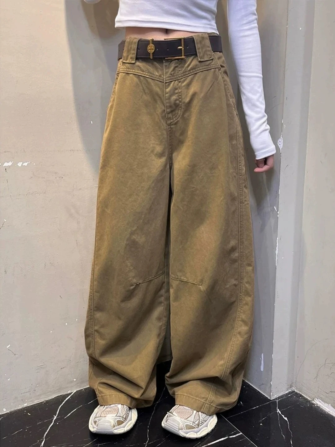 

American Sle High Waist Straight Leg Jeans Women's Men's Autumn High Sensation Knife Workwear Trousers Cleanfit Flared...