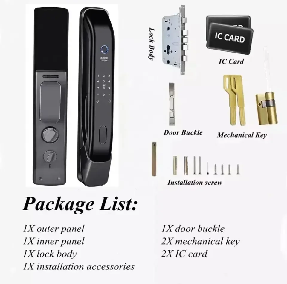 008 tuya スマートロック自動生体認証ロック rfid IC カード Wifi APP 組み合わせホームセキュリティ指紋ロック