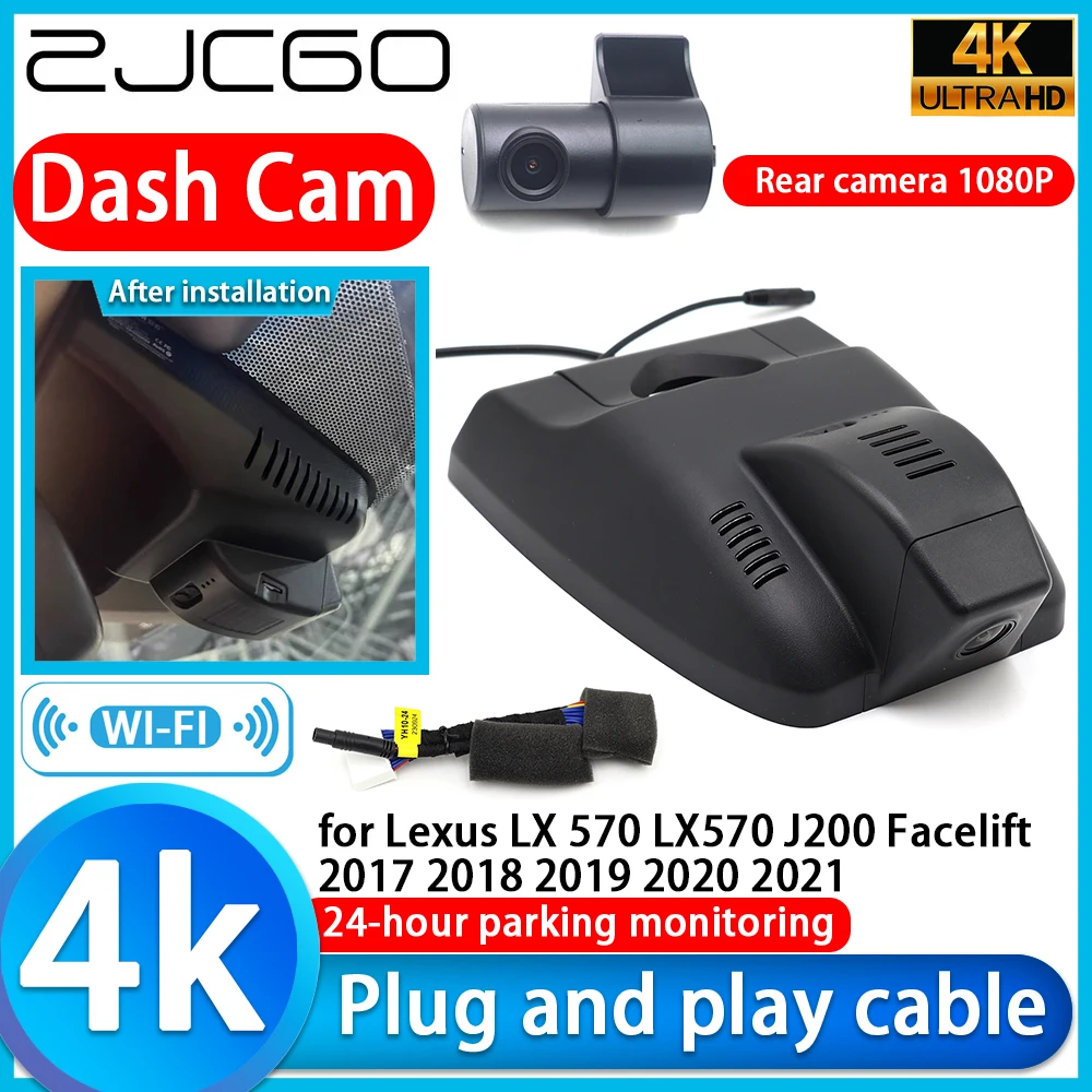 

for Lexus LX 570 LX570 J200 Facelift 2017 2018 2019 2020 2021 4K DVR Dash Cam Car Camera Sony Lens 24h Monitor Video Recorder