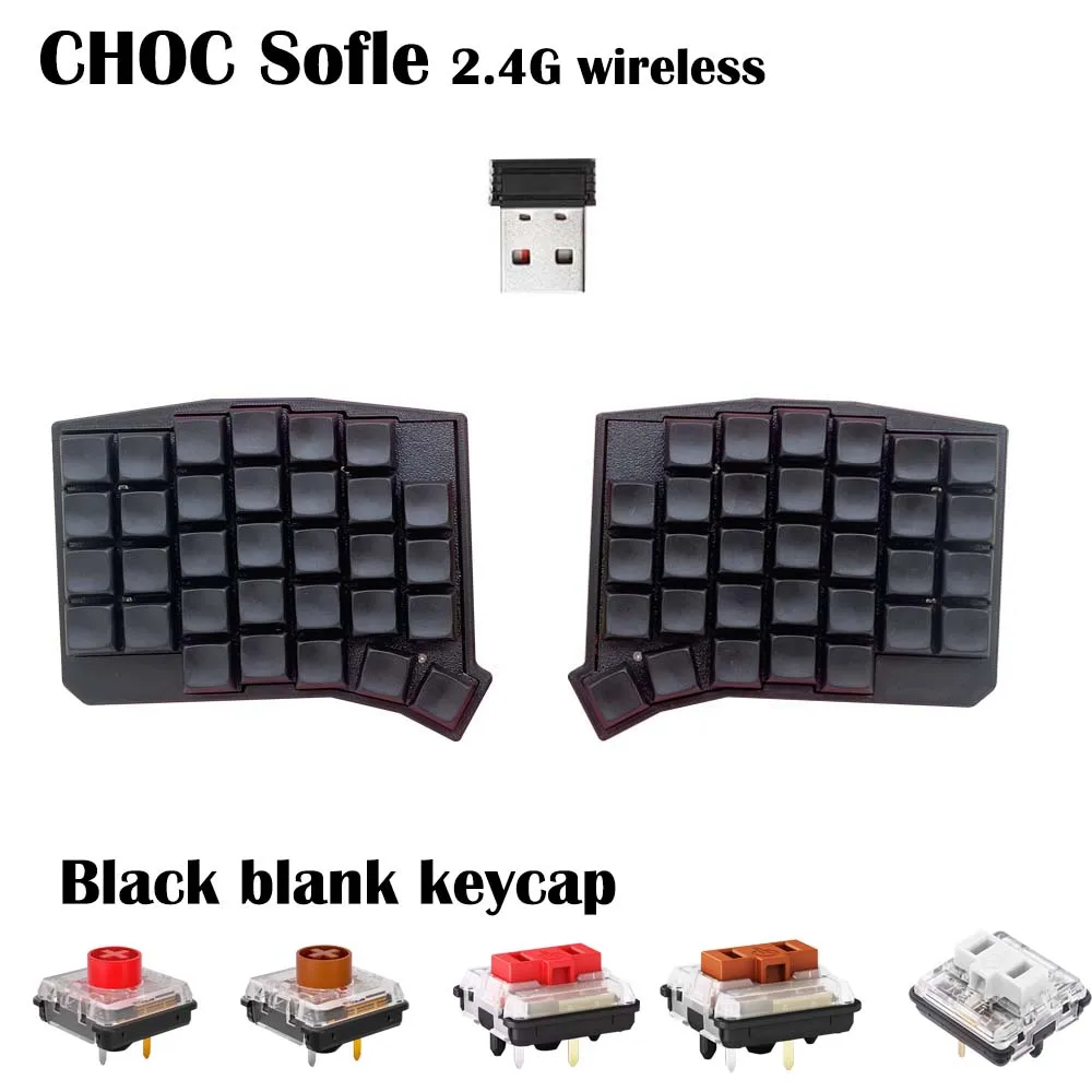 

Choc Sofle Низкопрофильная разделенная эргономичная механическая клавиатура с возможностью горячей замены 2,4G Программируемое видеоразъемное соединение
