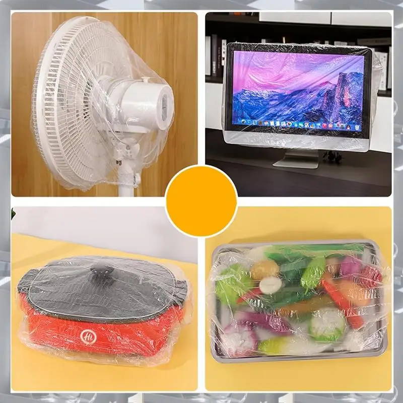 

A84F-100Pcs Disposable Clear Kitchen Appliance Covers, 31.5In Kitchen Small Appliance Dust Cover, Elastic Small Appliance