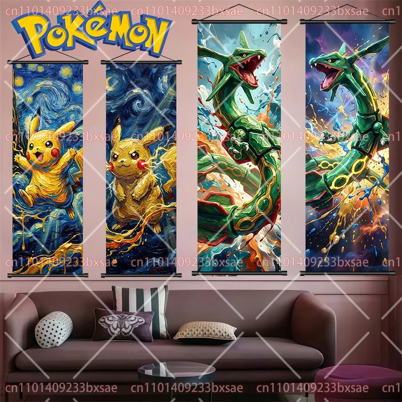 Pokémon Anime HD Poster Scroll Psyduck Slowpoke Rayquaza Jigglypuff Farfetch'd Gengar Jirachi Greninja Geburtstagsgeschenk – Detail 5