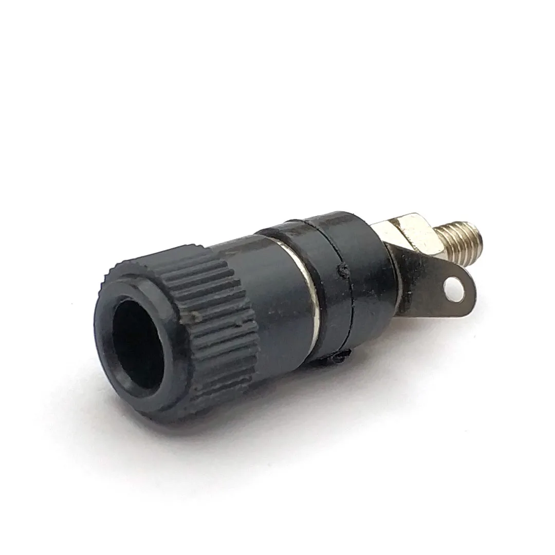 Enchufe Banana profesional de 4mm, tuerca de poste de encuadernación, conector Banana, niquelado para enchufe Banana de 4mm, color rojo y negro, JS-910B