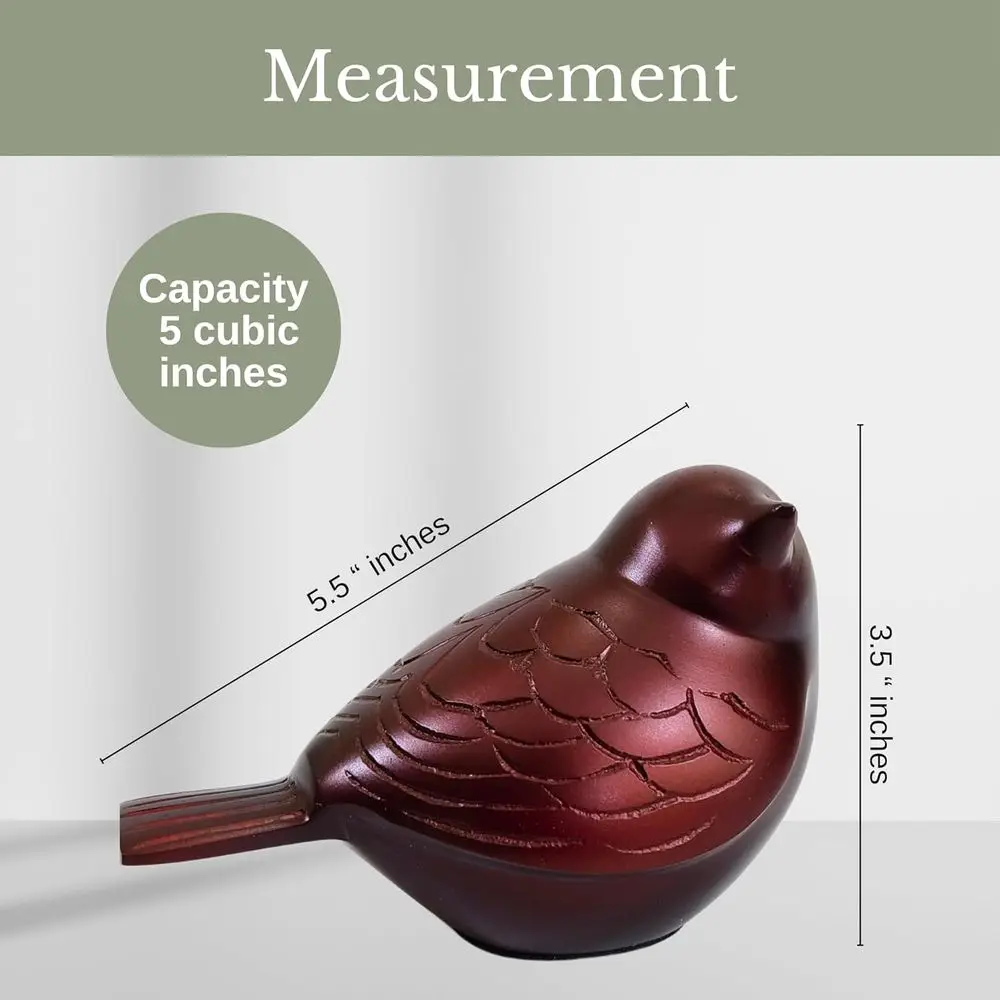 جرة الطيور الحمراء المدمجة لرماد الحرق، جرة تذكارية أنيقة للحيوانات الأليفة المحبوبة أو أحبها #2