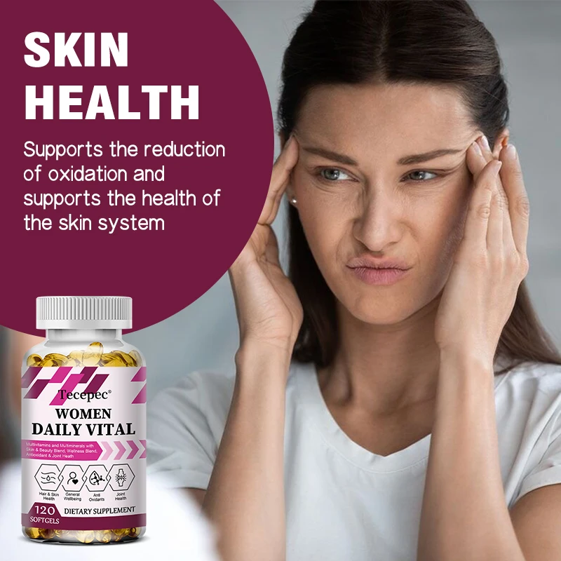 

Women's Daily Multivitamin & Mineral Capsules, Antioxidant, Supports Immune Health, Energy, Hair Skin Nails & Heart Health