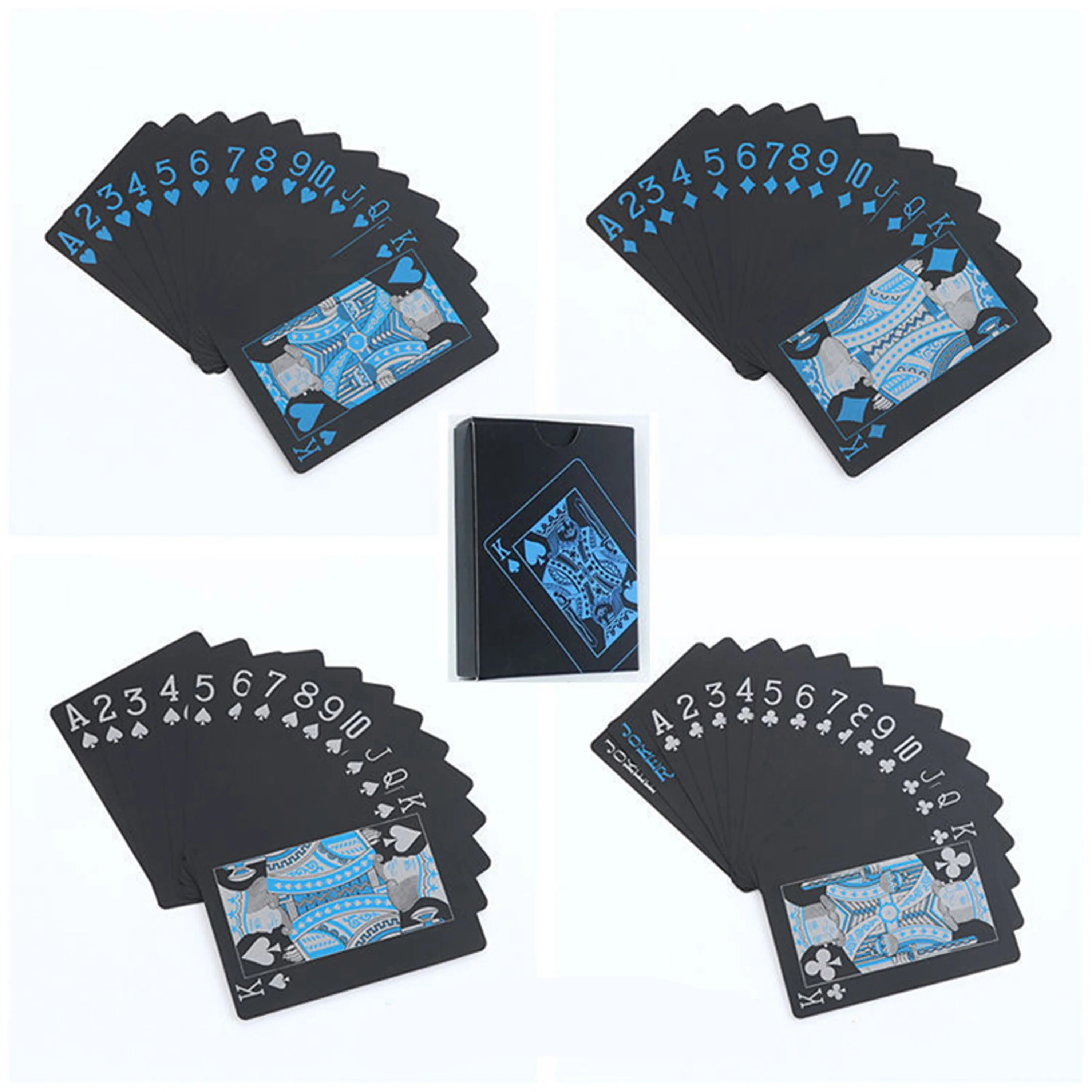 Black and Blue Plastic Playing Cards Durable and Durable Plastic PVC Waterproof Playing Cards Home Party Playing Cards