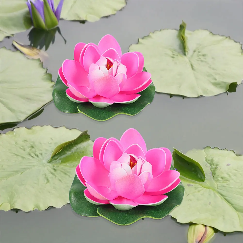 

Simulation Lotus Decoration Floating Flowers Pink Foam Garden and Pond Ornaments Decorations