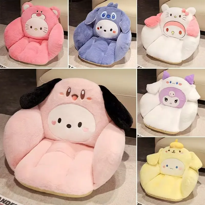 

Sanrio Kawaii Kuromi Cushion Cute Cartoon Anime My Melody Pompompurin Office Seat Waist Rest One Half Encircle Chair Cushion Toy