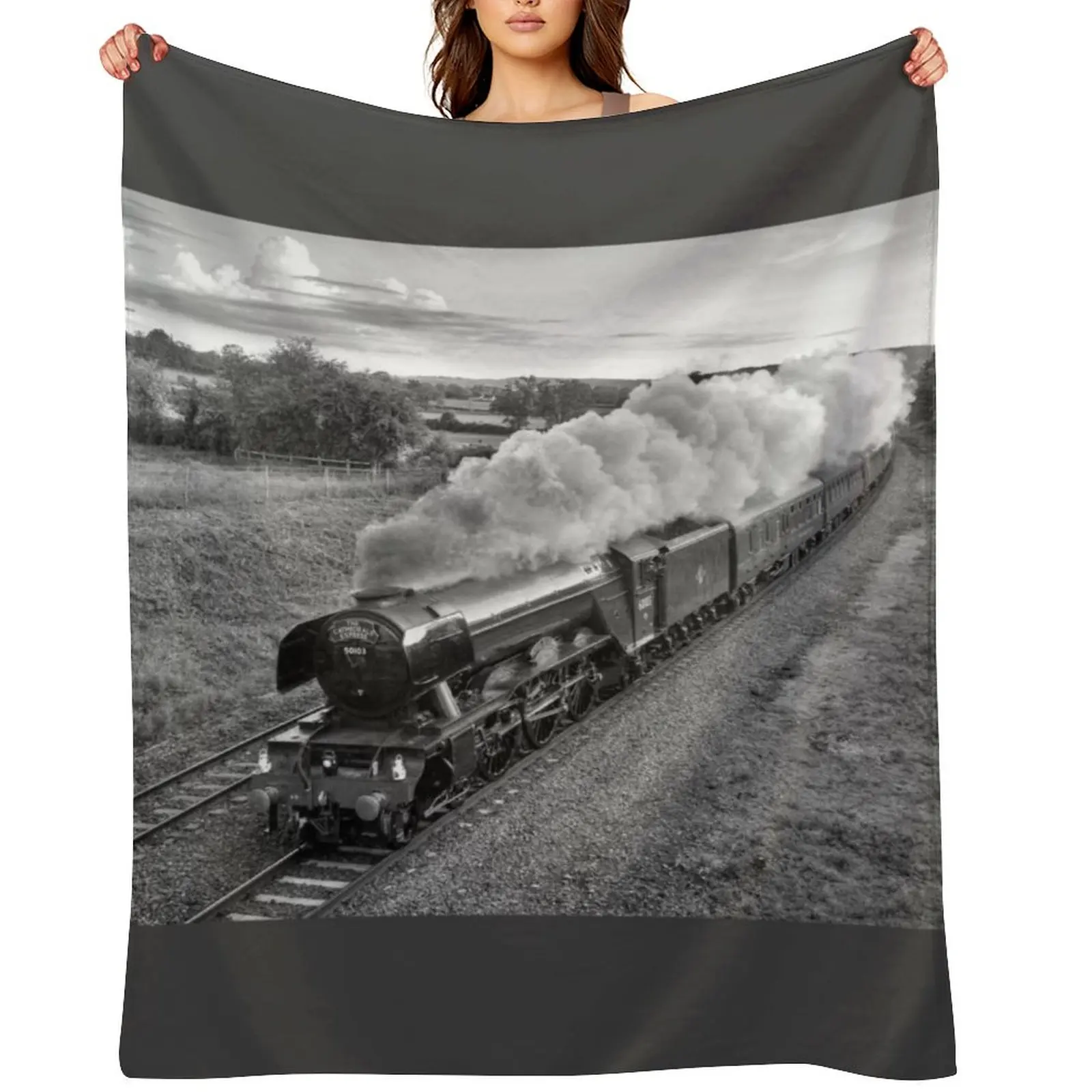 

Flying Scotsman - Black and White Throw Blanket bed plaid Sofa Quilt Cute Plaid anime Blankets