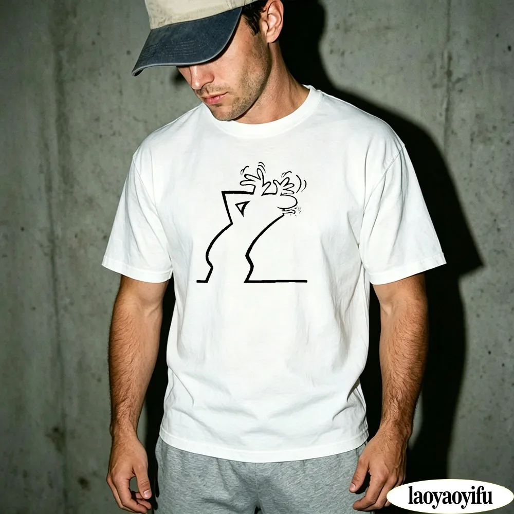 Abstract Line Art Dancer Silhouette Graphic Tee Short Sleeve Men T Shirt Art Lover Urban Streetwear Minimalist Casual Mens Tops