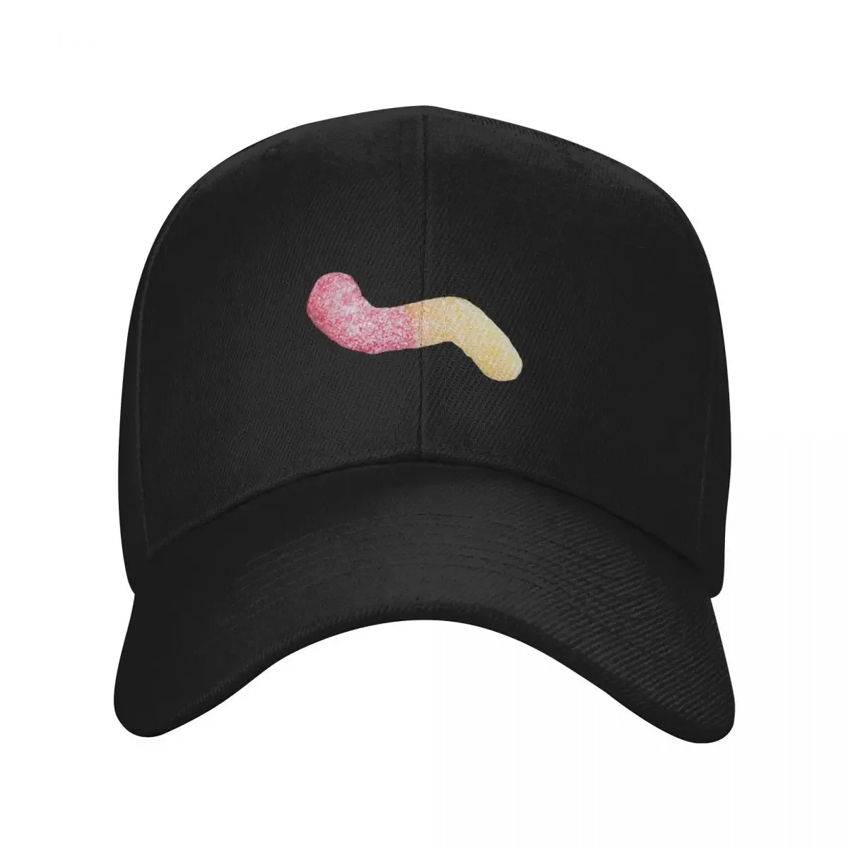 

Sour Gummy Worm Red and Yellow Baseball Cap Rugby Custom Cap sailor cap for men Golf Men Women's