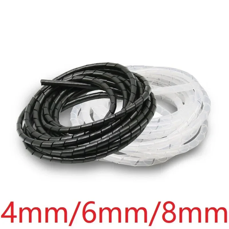 

Dia 4mm 6mm 8mm Spiral Wire Wrap Organzier Cable Sleeve Winding Pipe Line Bundle Mangement Hose Tube Protection Cord Band Sheath