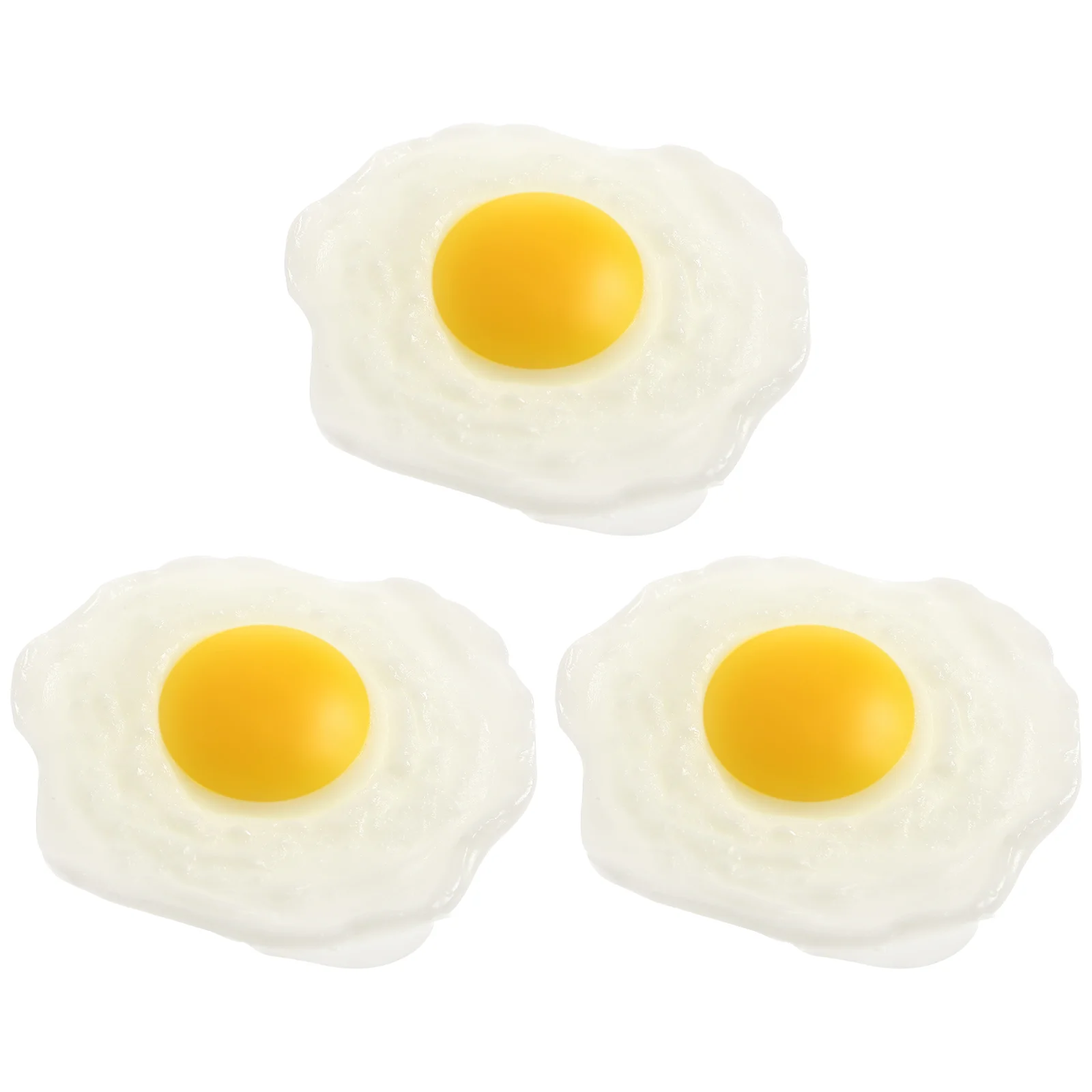 

3 Pcs Decompression Toy Poached Egg Squeeze for Adults Modeling Simulation Food Pressure Relief Fried Stretchy