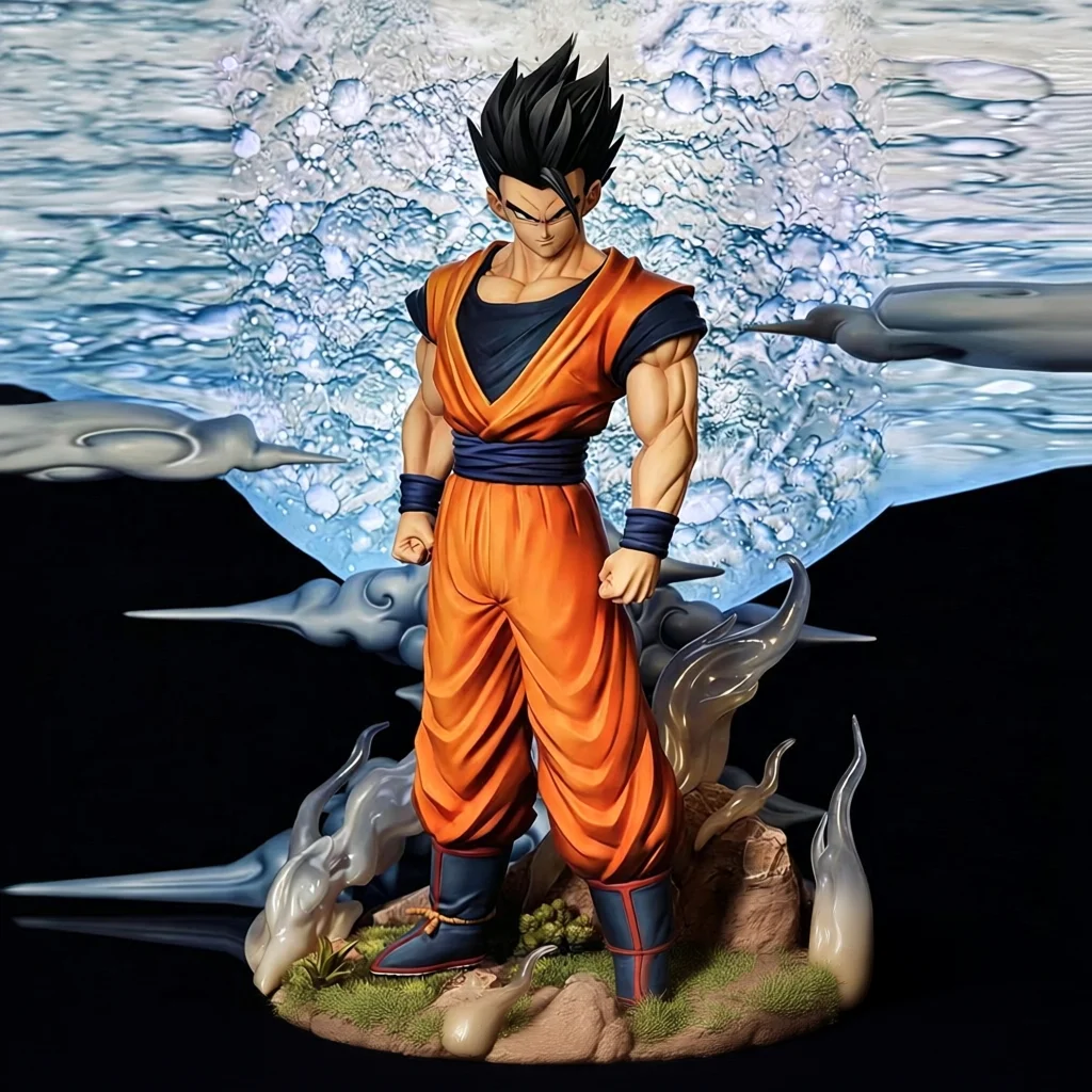 Figurka akcji HY Studio Son Goku w formie bazowej z Dragon Ball Z - Czarne włosy, pomarańczowy strój Gi, skala 1/6, 30 cm, ruchoma, kolekcjonerska zabawka z PVC.