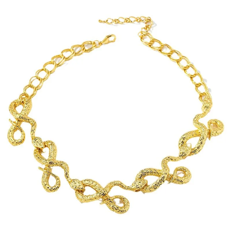 ثعبان على شكل الجوف قلادة سلسلة بدلاية كبار الشعور النساء الفتيات هدايا مجوهرات الأزياء رائجة البيع هدية حفلة 2025 نمط جديد #5