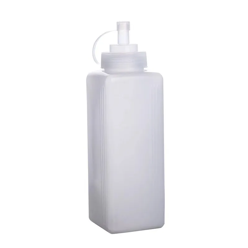 2 Botellas de Plástico para Salsas, Boca Ancha, para Mermelada, Aderezo para Ensaladas, Vinagre, Kétchup, Salsas, Dispensador de Condimentos para Cocina