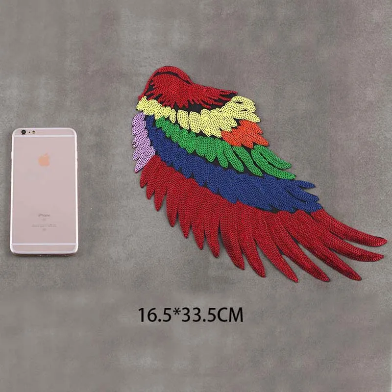 1 Paar = 2 Stück/Engels flügel Pailletten Stickerei Applikation Eisen auf Patches, Feen flügel Patch Aufkleber Thermo kollanzien für Kleidung – Detail 3