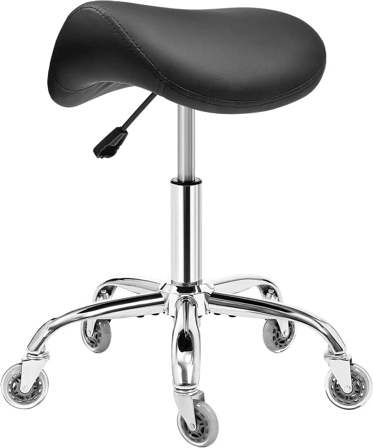 

Ergonomic Rolling Saddle Stool, Height-Adjustable Rolling Swivel Saddle Stool Chair with Thickened Saddle Seat Padding, for Salo